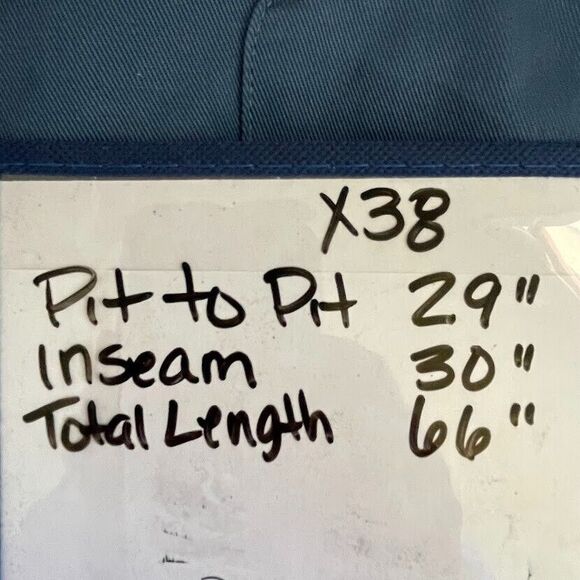 Red Kap Snap Front Cotton Work Coverall Mens Size 56 R Blue Long Sleeve Uniform - Picture 10 of 14